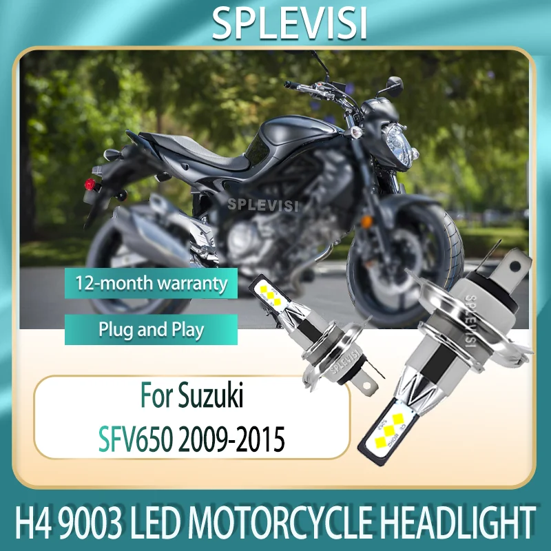 

1/2pcs Waterproof 250% Brighter H4 LED Bulb Motorcycle SPLEVISI Lighting For Suzuki SFV650 2009 2010 2011 2012 2013 2014 2015