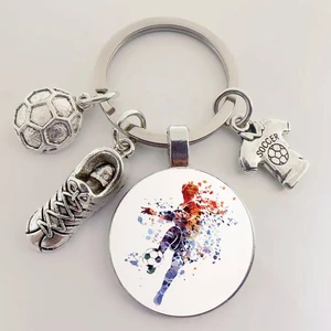 Gantungan Kunci Sepak Bola Enamel Lucu Saya Suka Gantungan Kunci Atlet Sepak Bola Gantungan Kunci Olahraga Hadiah Suvenir untuk Wanita Pria Perhiasan Buatan Tangan 12 cameo tengkorak penjualan terbaik - №