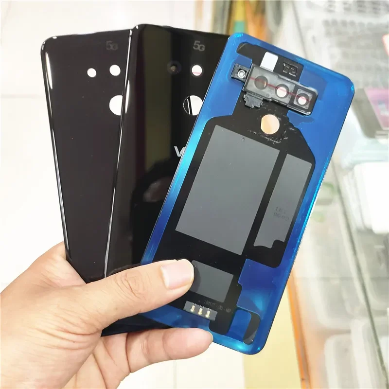 New LM-V500N battery door for LG V50 ThinQ 5G back glass housing cover repair parts dual screen with camera lens