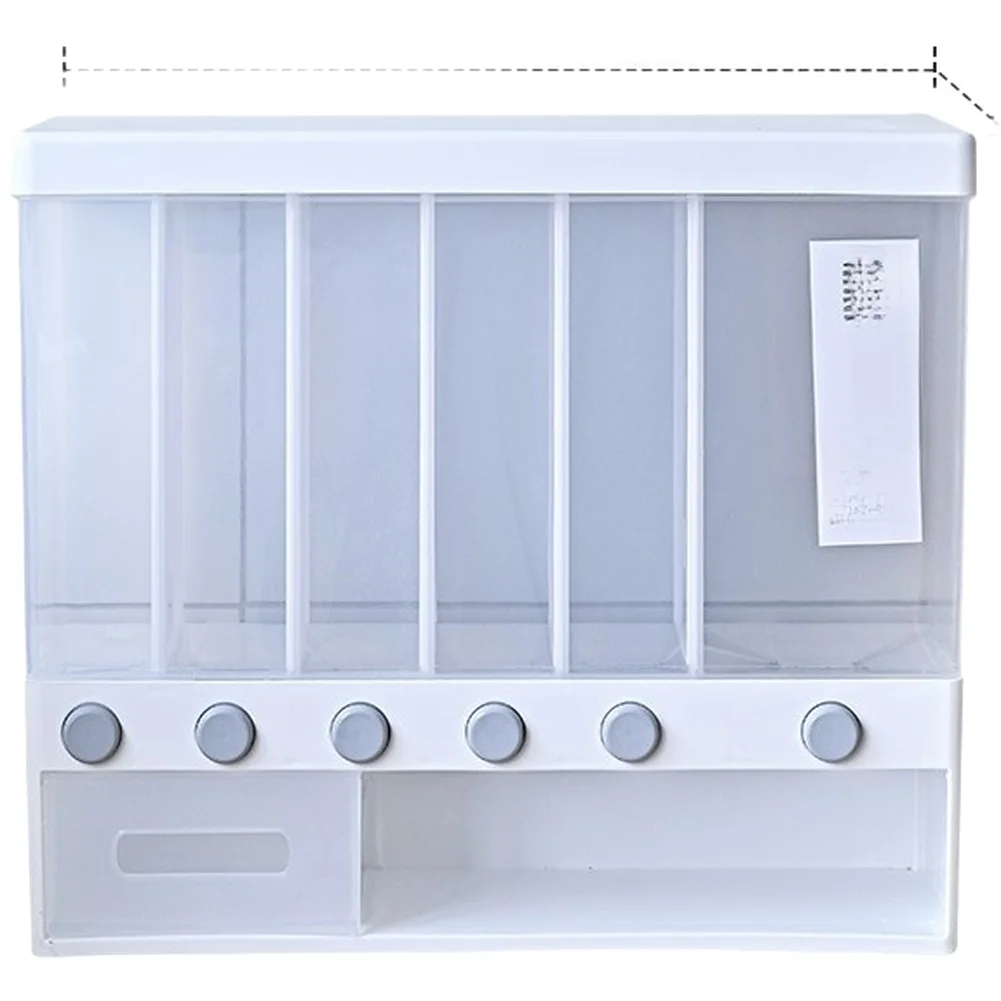 For multi Compartment Rice Bin Wall Mounted 10L Transparent Body 38 x 14.4 x 32.4 cm PP Construction for Daily Use