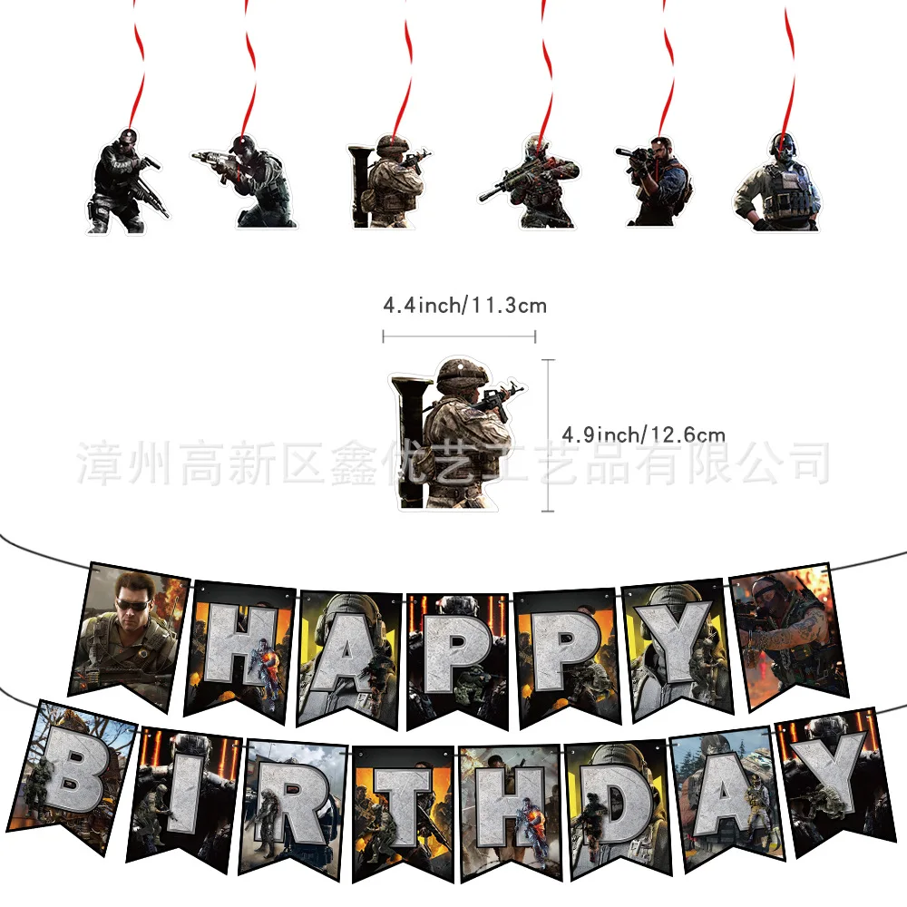 Call of Duty Game Anime Thema Wegwerp Feestartikelen Kinderverjaardag Banners Cake Toppers Ballonnen Feestdecoratiesets