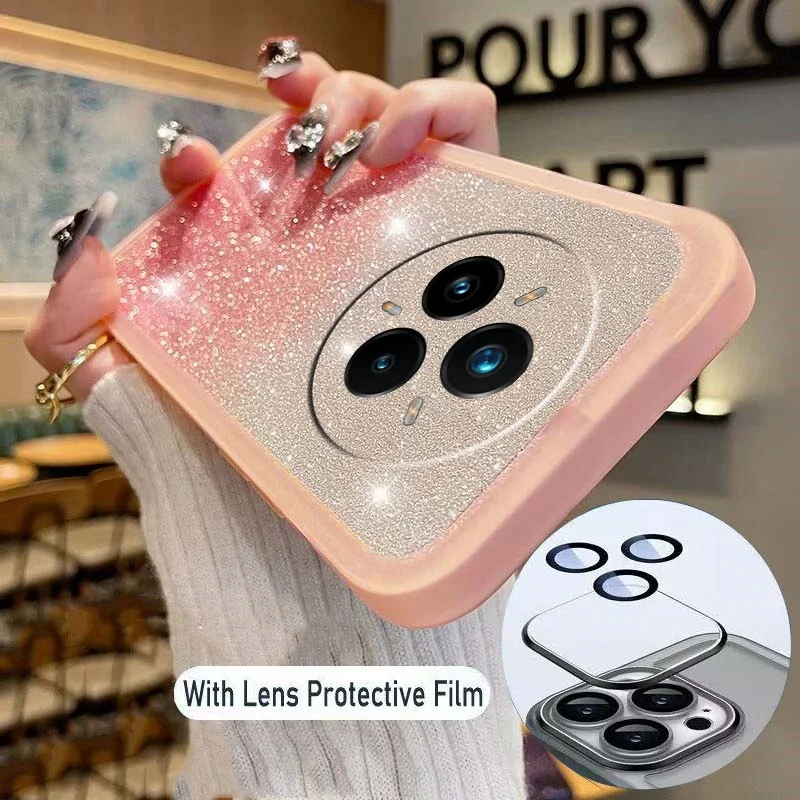 حافظة لهاتف Realme 14 Pro Plus 5G 14 X بلون سادة ترتر لامع غطاء ناعم لكاميرا Realme 14X 14 Pro Plus غلاف خلفي لحماية الكاميرا #2