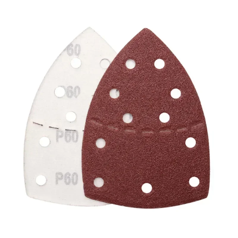 10pcs Triangular Sanding Disc 11 Holes Delta Sander Hook & Loop Sandpaper Abrasive Tools For Multi Sander Sanding 40-1500 Grit