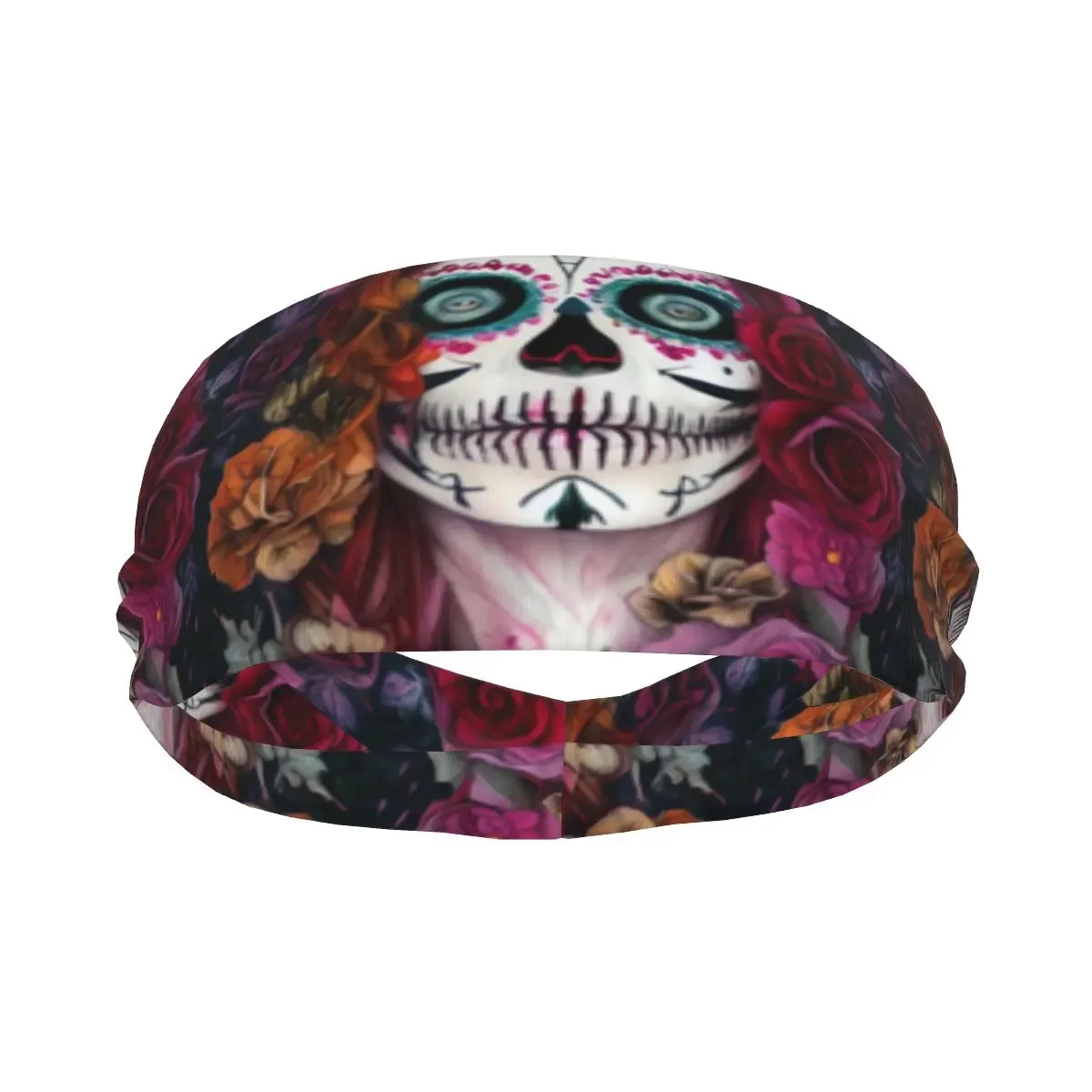 Custom Mexican Skull Sport Headbands for Women Men Stretchy Moisture Wicking Gym Sweatband