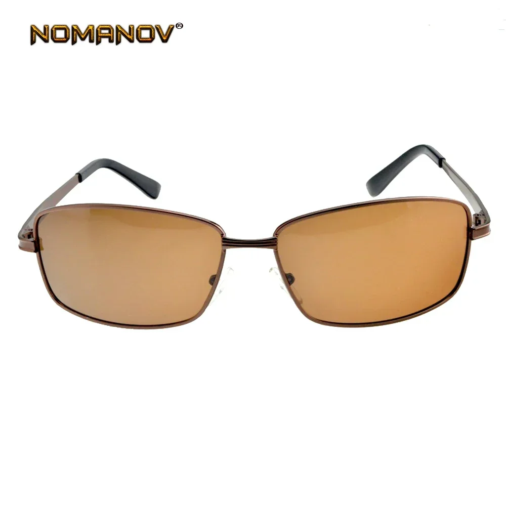 Alloy Double Bridge Brown Polarized Sunglasses Uv400 Uv100% Mens Shield Sports Brown Lenses Sun Glasses Outdoor Driving Fish