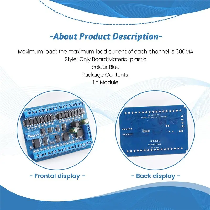 DC 12V 24V 16 Input 16 Output RS485 Remote Control Switch PLC IO Expansion Board Modbus RTU Module