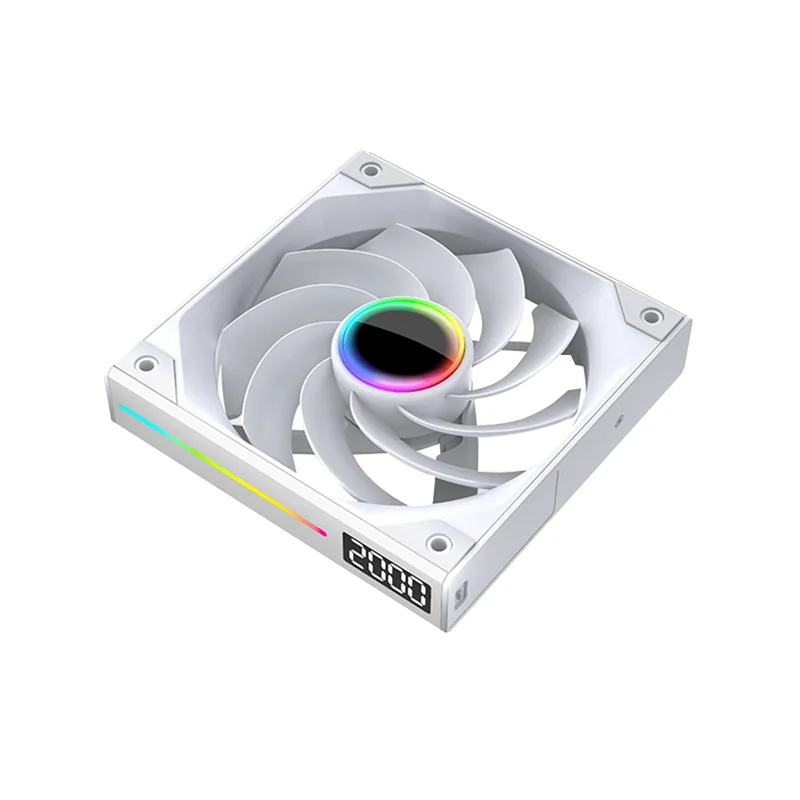 Novo! 12cm display digital mudo fio-livre emenda caso ventilador cpu placa-mãe argb sincronização de luz 4pin pwm