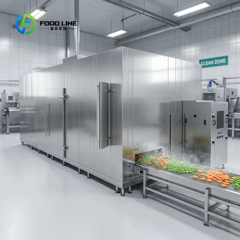 Industrial Fluidized Bed Quick Freezer High Pressure Airflow for Raspberry Soybeans Corn Individual Quick Freezing Unit