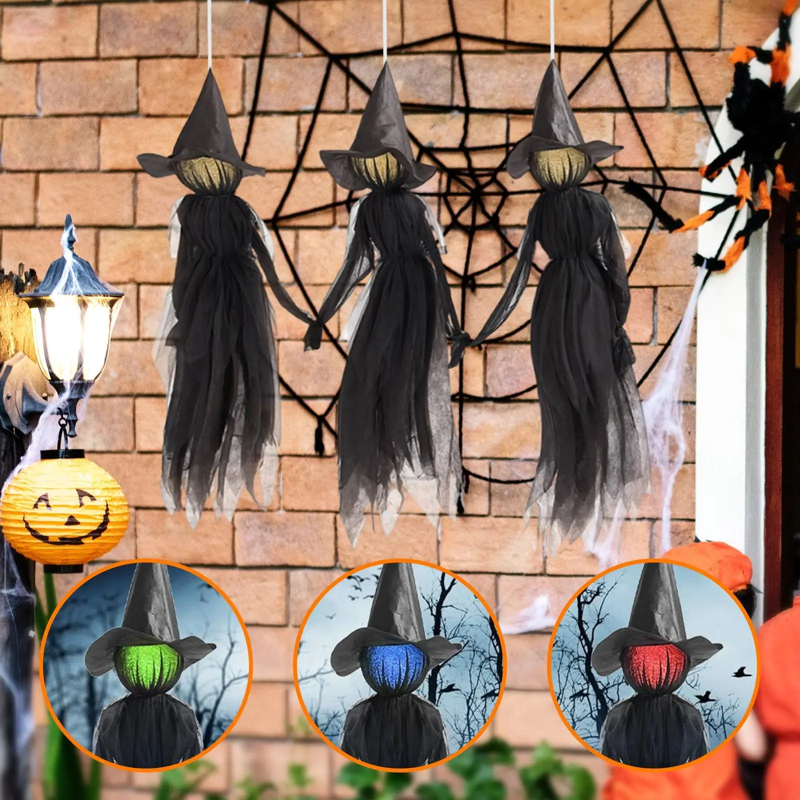 

3 Pieces Halloween Witch Decor Prop Gifts Life Size Scary Decor Garden Decoration for Holidays Lawn Porch