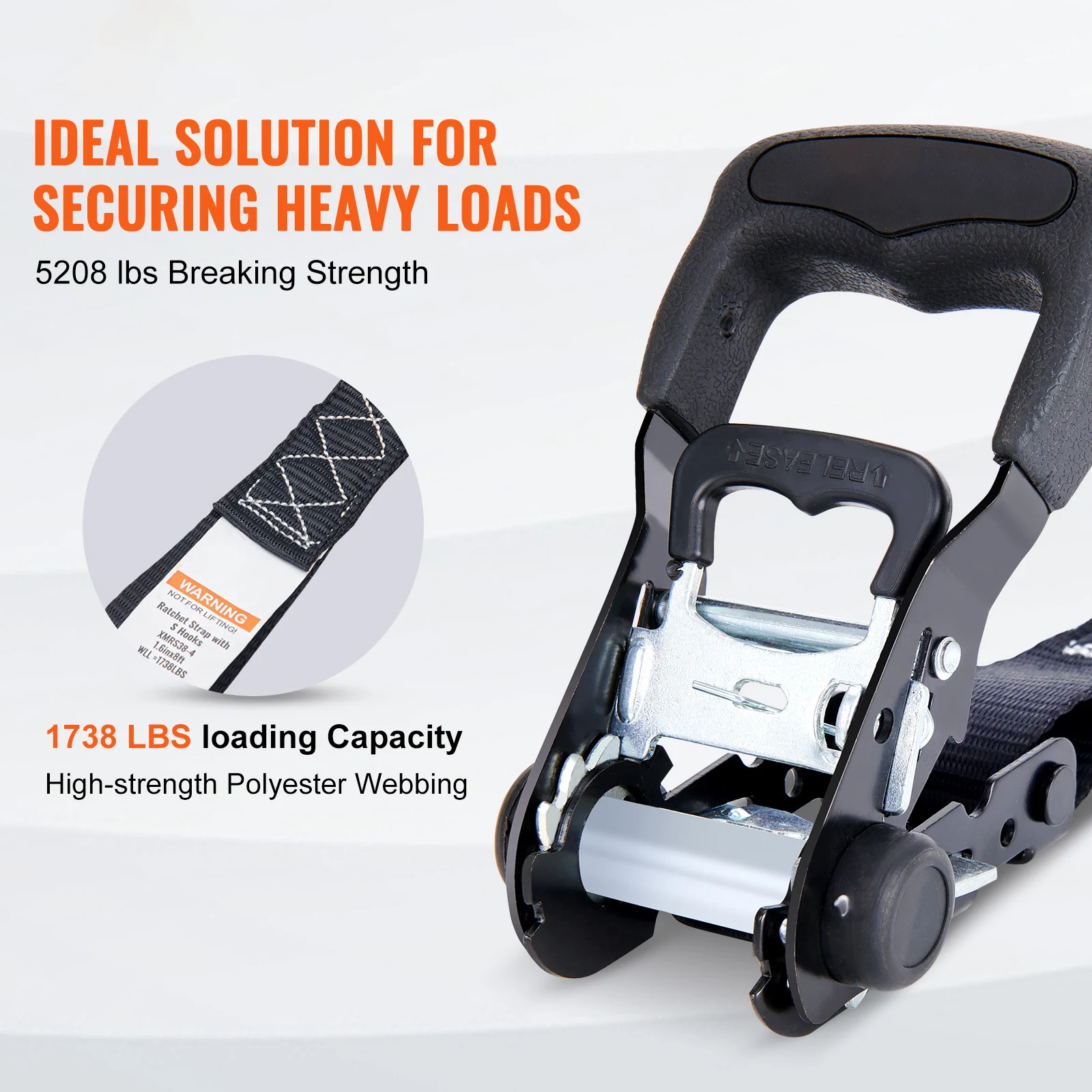 SucceBuy 4 قطعة مقطورة اسئلة التعادل أسفل الأشرطة مع مقابض مبطنة هوك الفرامل حزام ربط لتحريك تأمين دراجة نارية البضائع #2