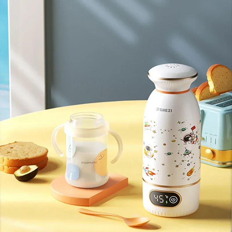 Wireless Portable Electric Kettle Smart USB Rechargeable Heating Insulation Kettle Boiling Milk Bottle for Baby Water Cup 500ml