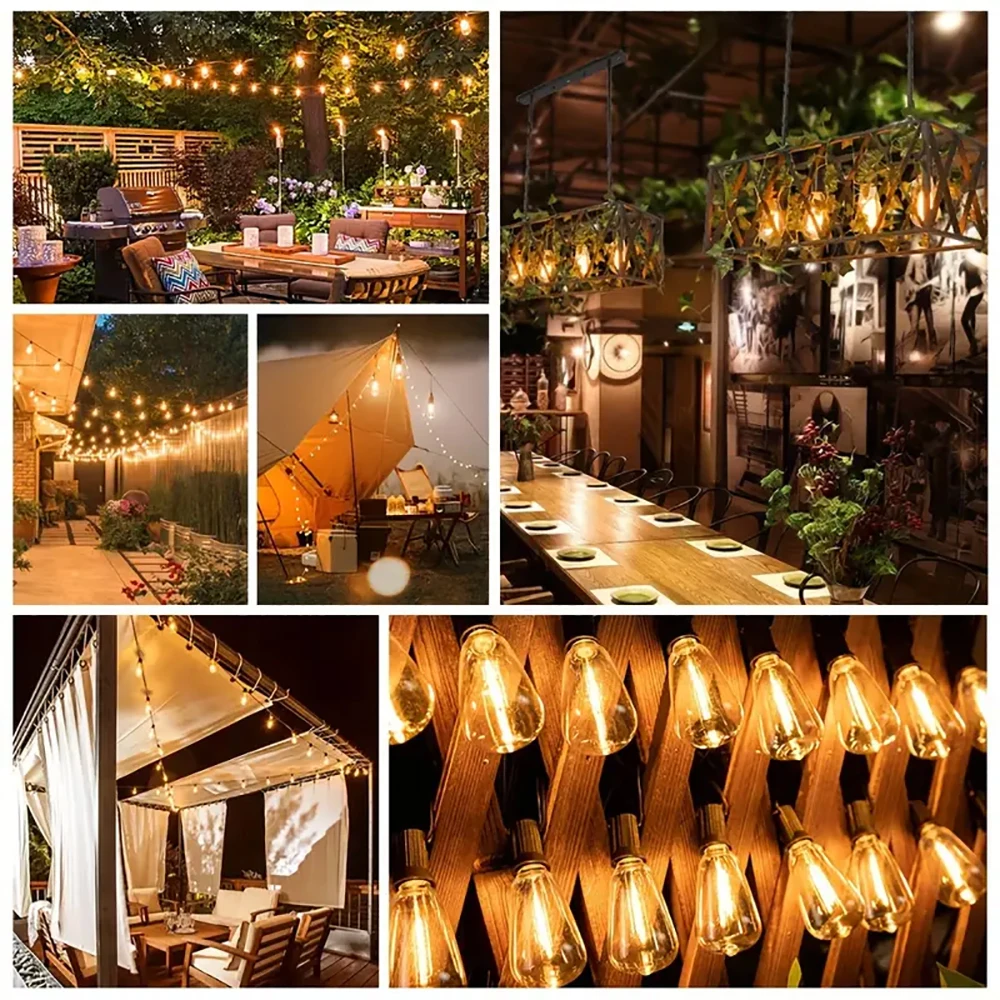 18M 30M ST38 LED-Außenlichterkette, bruchsicher, wasserdicht, 2200K Lichterkette für Weihnachtsbaum, Garten, Hochzeit, Dekorlampe – Detail 12