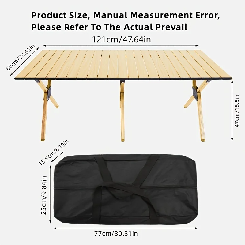 Portable Picnic Table Lightweight Folding Travel Camping Desk for Outdoor/Indoor Picnic, BBQ and Hiking with Carry Bag