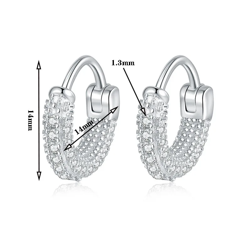 

0.7 Carat Full Mini Moissanite Hoop Earrings Hot Sale 925 Sterling Silver Light Luxury Korean Version Versatile Jewelry