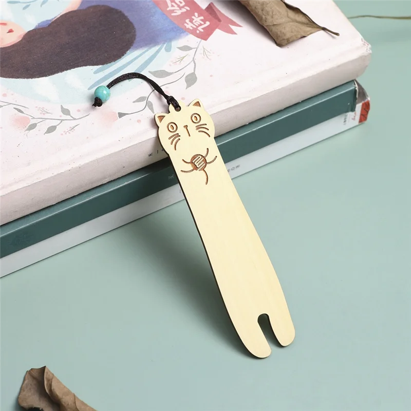 

4 Pack Cat Bookmarks Set Wooden Cute Bookmarks Set Kit Wooden Bookmarks Teacher Students Book Lovers Reading Page Markers