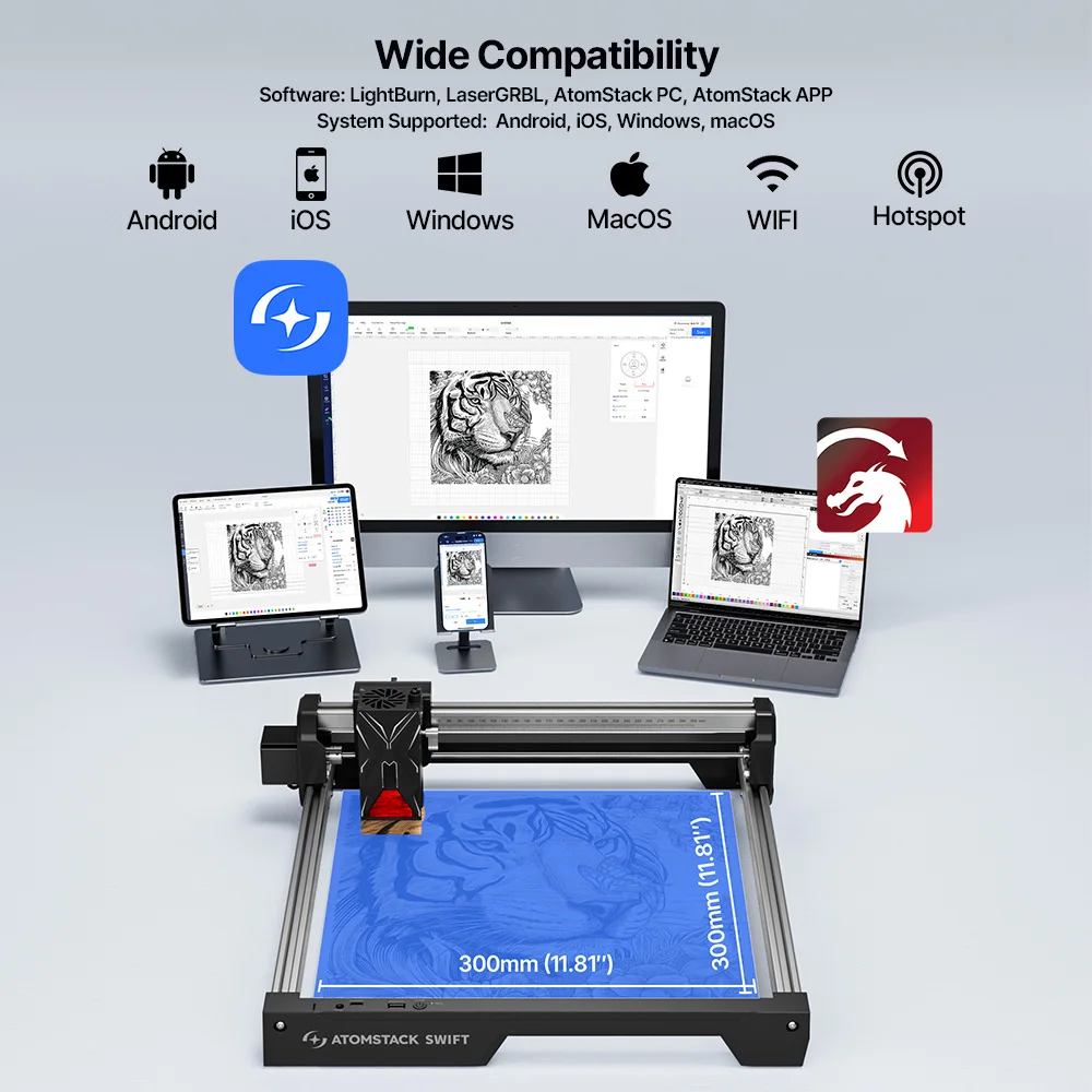 ATOMSTACK SWIFT 7Wポータブルレーザー彫刻機