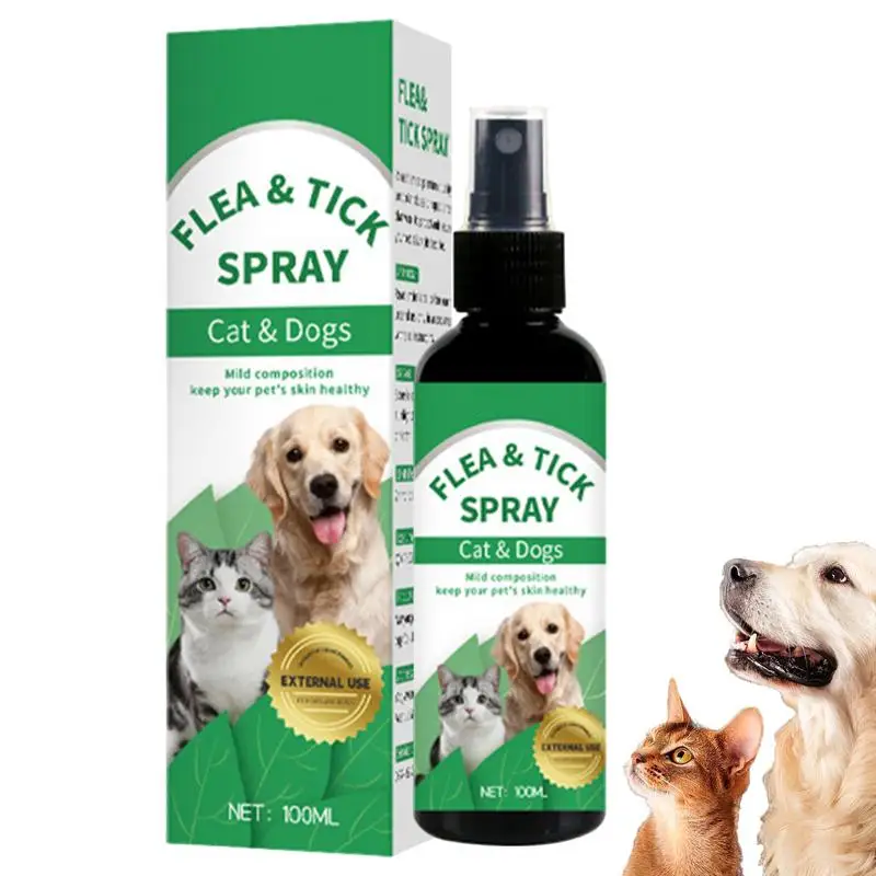 Tick Spray For Dogs 100ml Tick Control Solution Tick Prevention And Protection Portable Dog Deworming Liquid For Dogs Cats