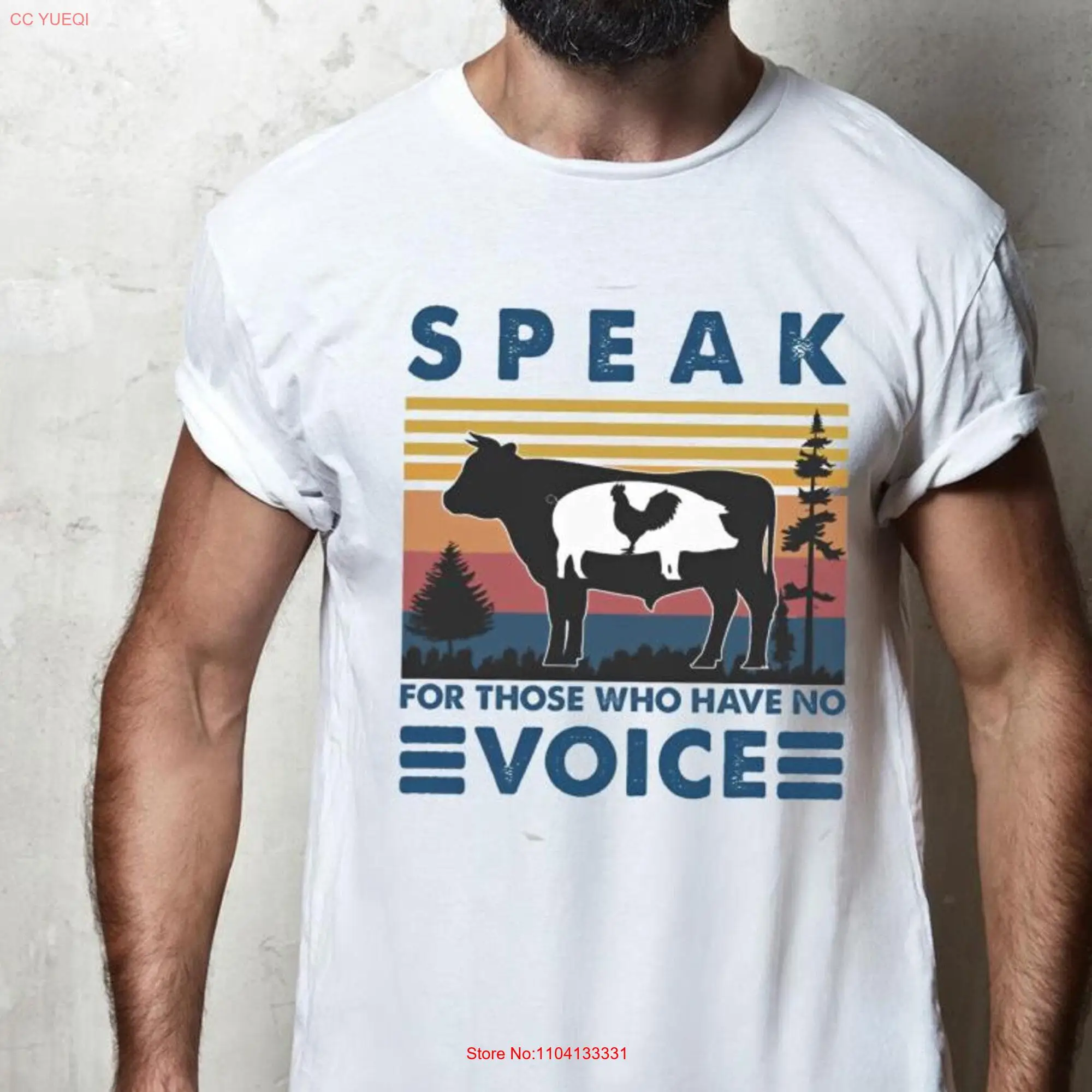 Animal Cow Pig Chicken Speak For Those Who Have No Voice T Shirt Happy TMP funny shirts gifT Youth long or short sleeves