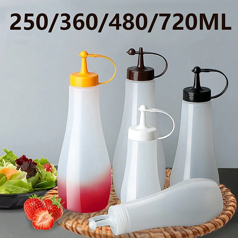 

1Pc 250/360/480ML Condiment Squeeze Bottles Hot Sauces Olive Oil Bottles Ketchup Mustard Dispensers Kitchen Accessories Gadgets