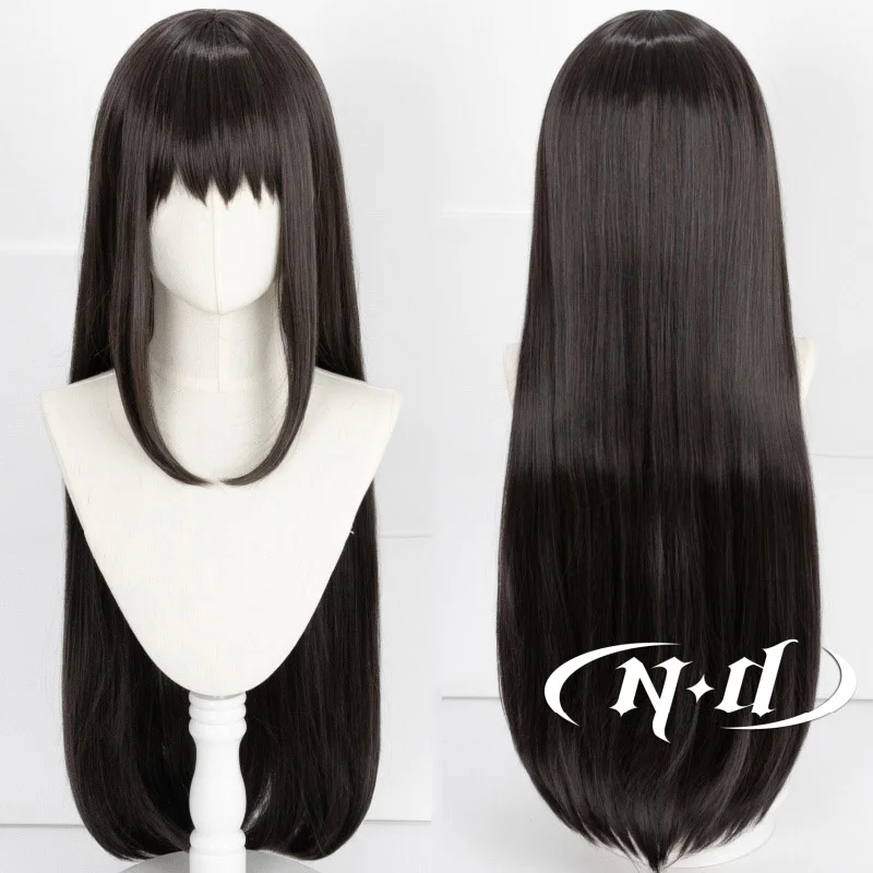 Nd akemi homura cosplay perücken puella magi madoka magica cosplay schwarze haar perücken für comic con coser halloween party synthetisch