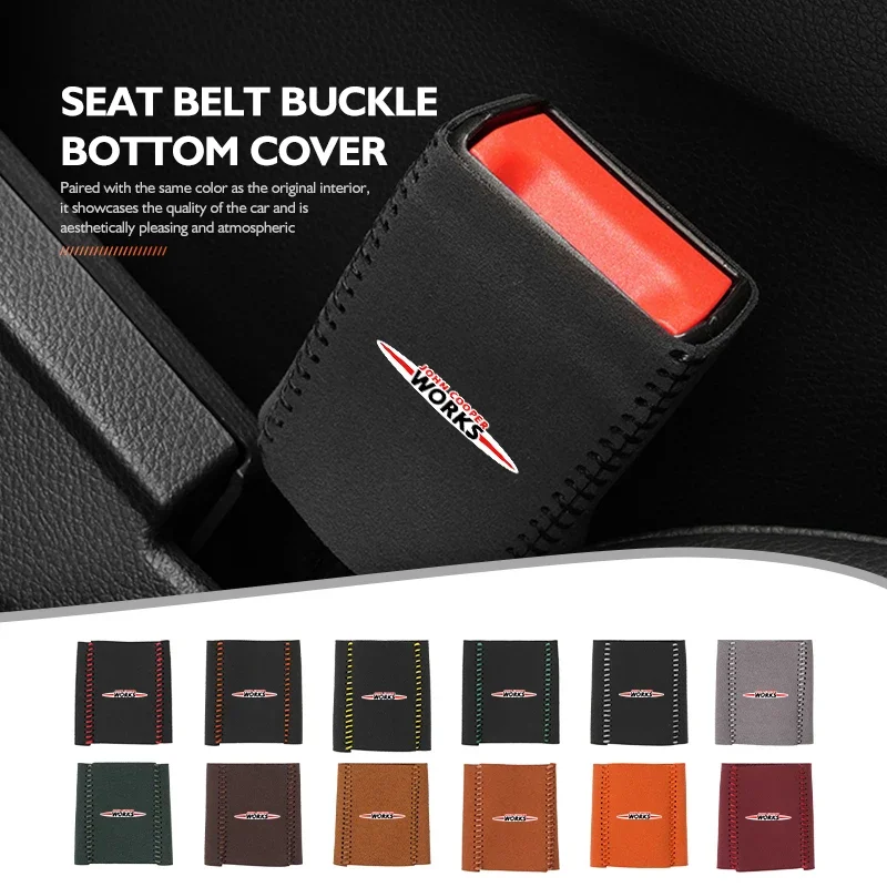 Car Seat Belt Base Buckle Protector Cover Accessories For MINI R56 F54 F57 R70 JCW F60 F55 John Cooper Works