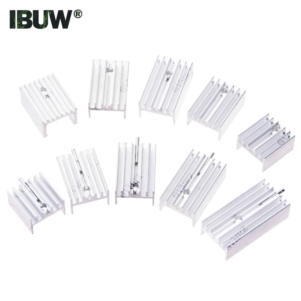 White Aluminum Heatsink Radiator 15*10*16/20/22/25/30/40/50mm With Needle Transistor  For TO220 Transistors 15*10*16