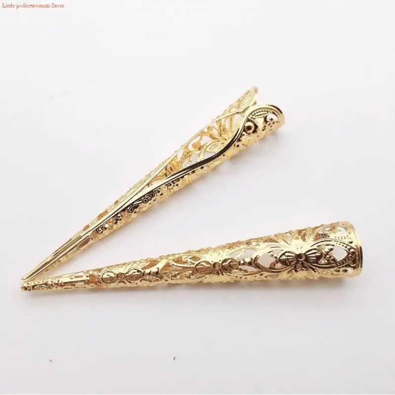 F92D 10pcs Gold Metal Finger Claws Accessory for Stage Performances And Parties