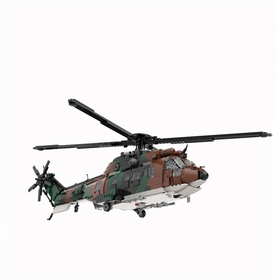 MOC- 166890   الأسلحة العسكرية فرنسا Eurocopter AS532 كوغار هليكوبتر بنة الطائرات التجمع نموذج لتقوم بها بنفسك لعب الطوب للأطفال