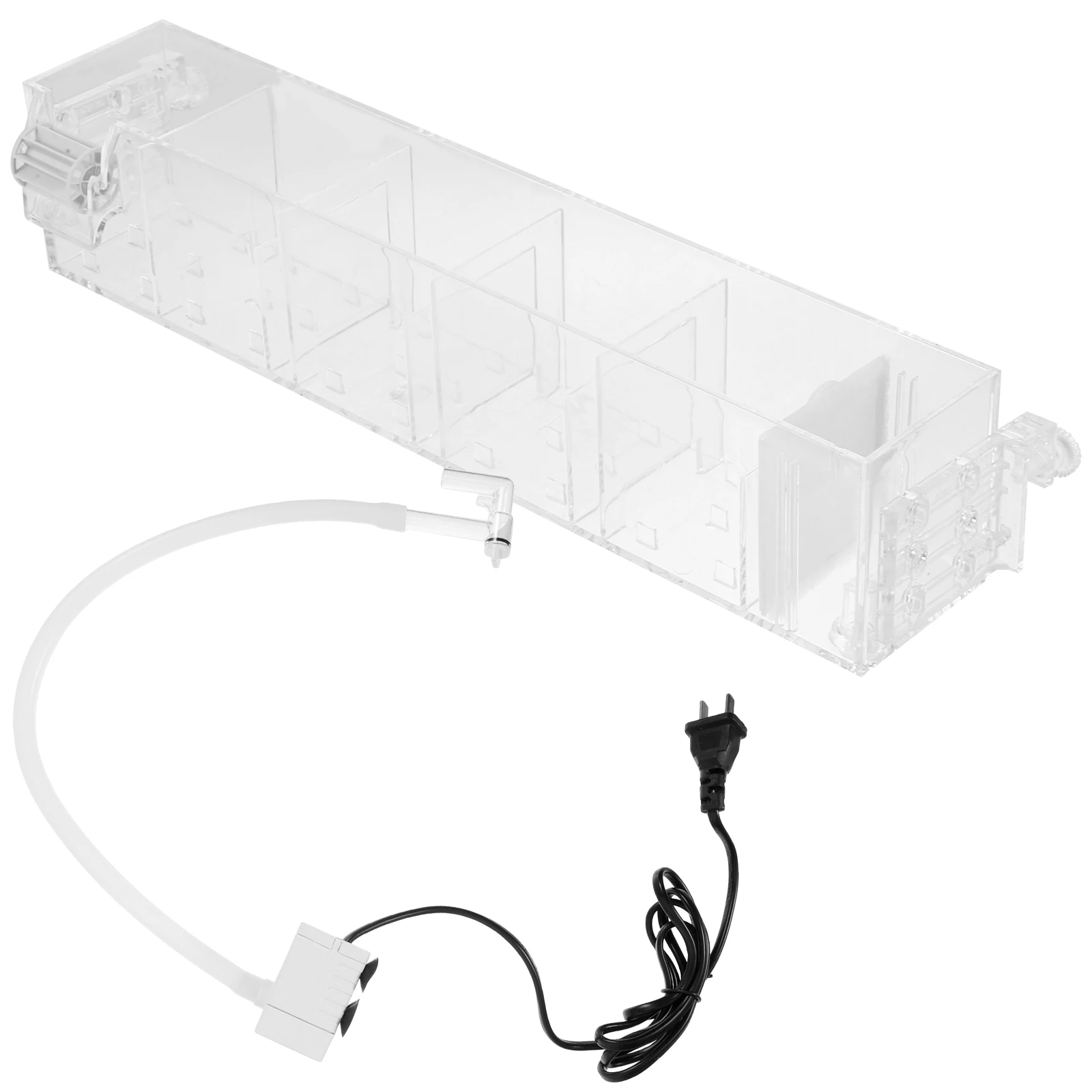 

1 set Aquarium Filter Pump Fish Tank Filtration System External Water Clarifier Cleaner Acrylic Wall Mount Static Multi Chamber