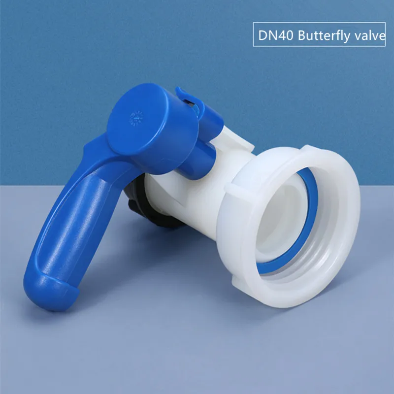 

Plastic DN40 Butterfly Valve For IBC Tank Container 1000L Switch IBC Tank Adapter