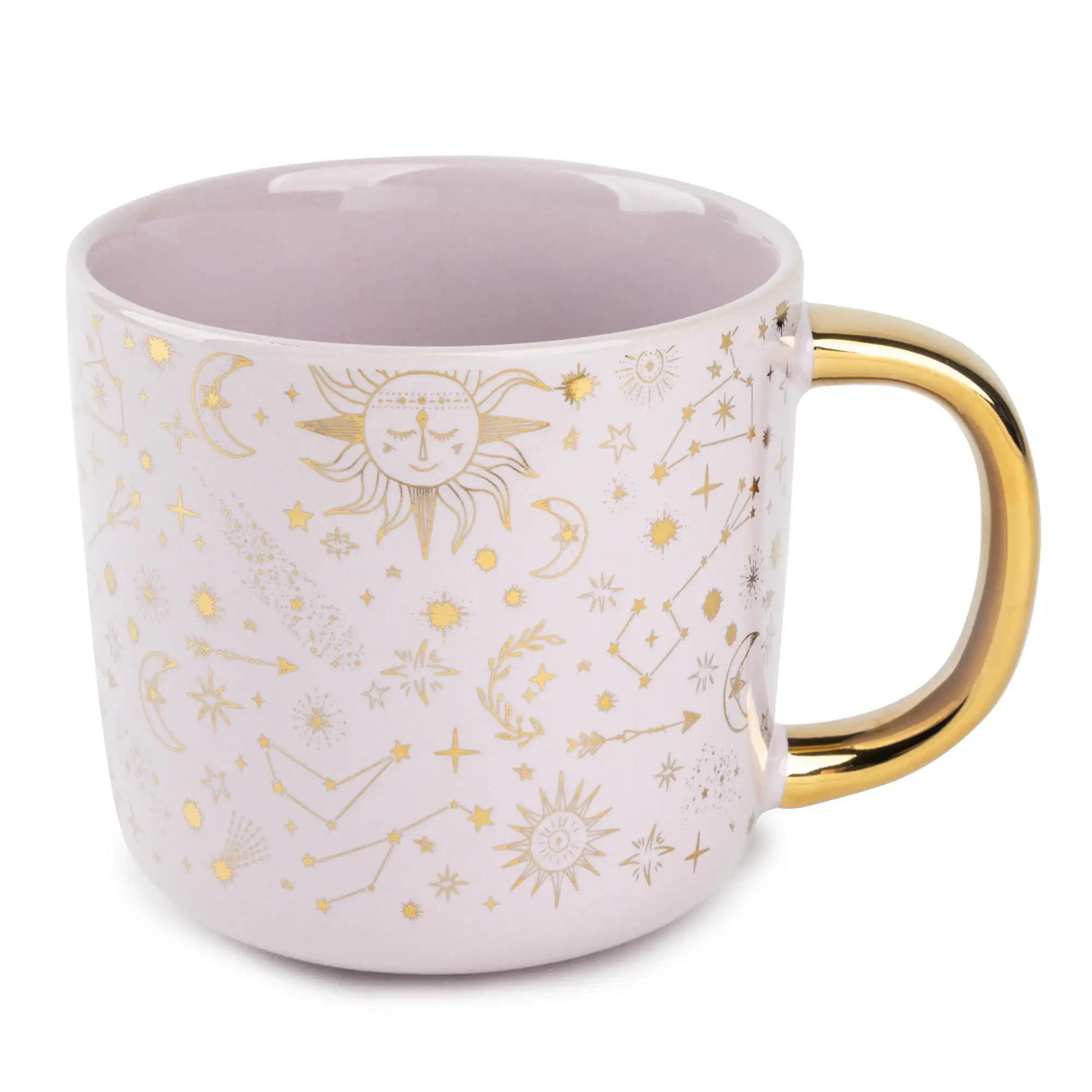 Stoneware Coffee Mug, 16 fl oz, Gold Stars