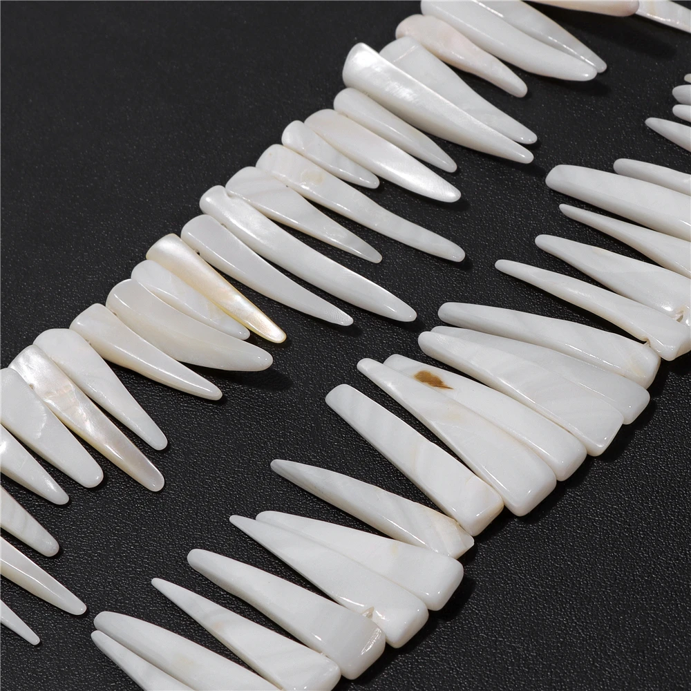 Natural Tooth Shape Mother Of Pearl Loose Spacer Beads for Making Jewelry Bracelet Accessories Wholesale