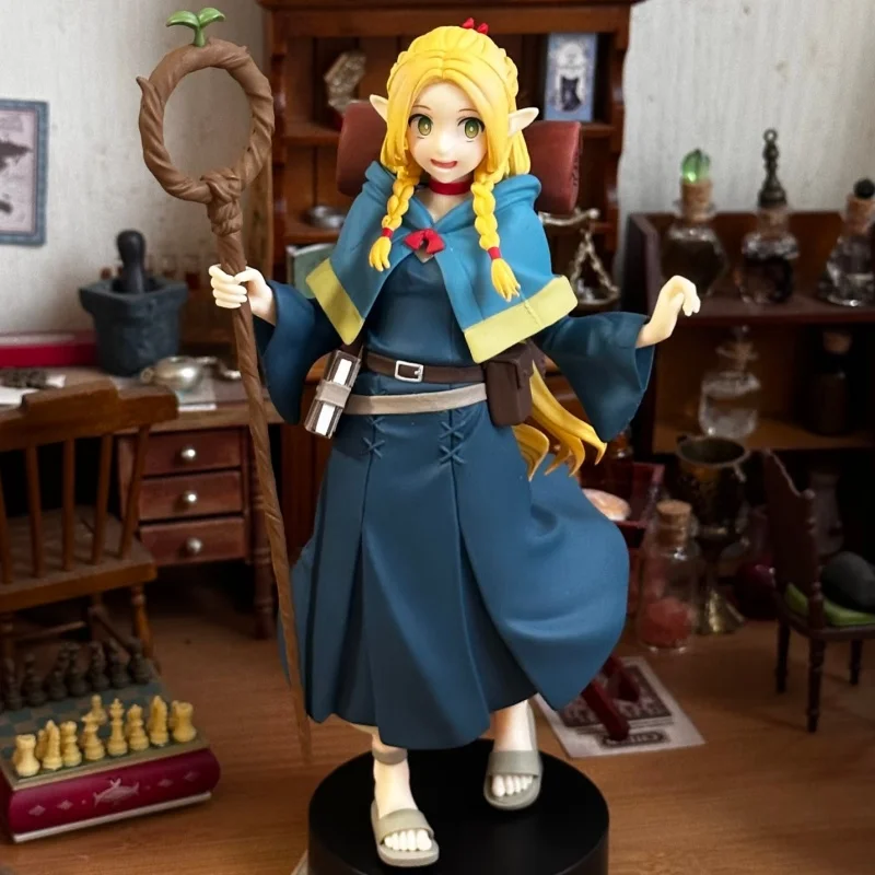 

Фигурка Марсиль из Delicious In Dungeon: Эльфийская волшебница, аниме-статуэтка с посохом, настольное украшение, коллекционный предмет для фанатов аниме