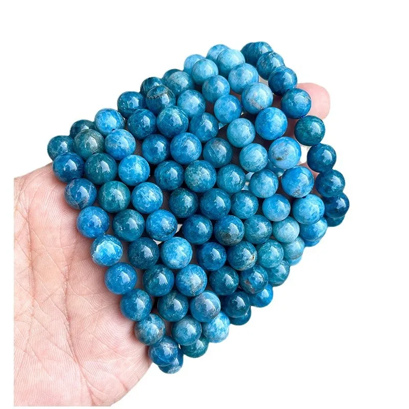 

Shinzue 3ANatural Apatite Bracelet Fashion Simple Unisex Single Circle Round Bead Jewelry
