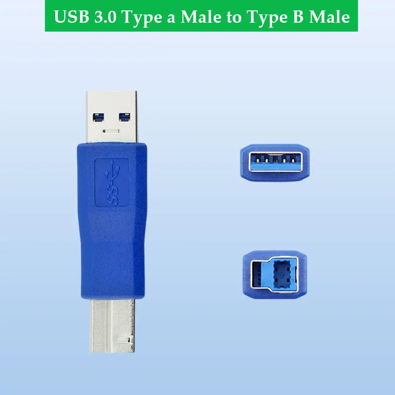 ADT-Link USB 3.0 타입 A 수컷에서 타입 B 수컷 플러그 어댑터 표준 변환기 AM에서 BM 커넥터 데이터 전송용