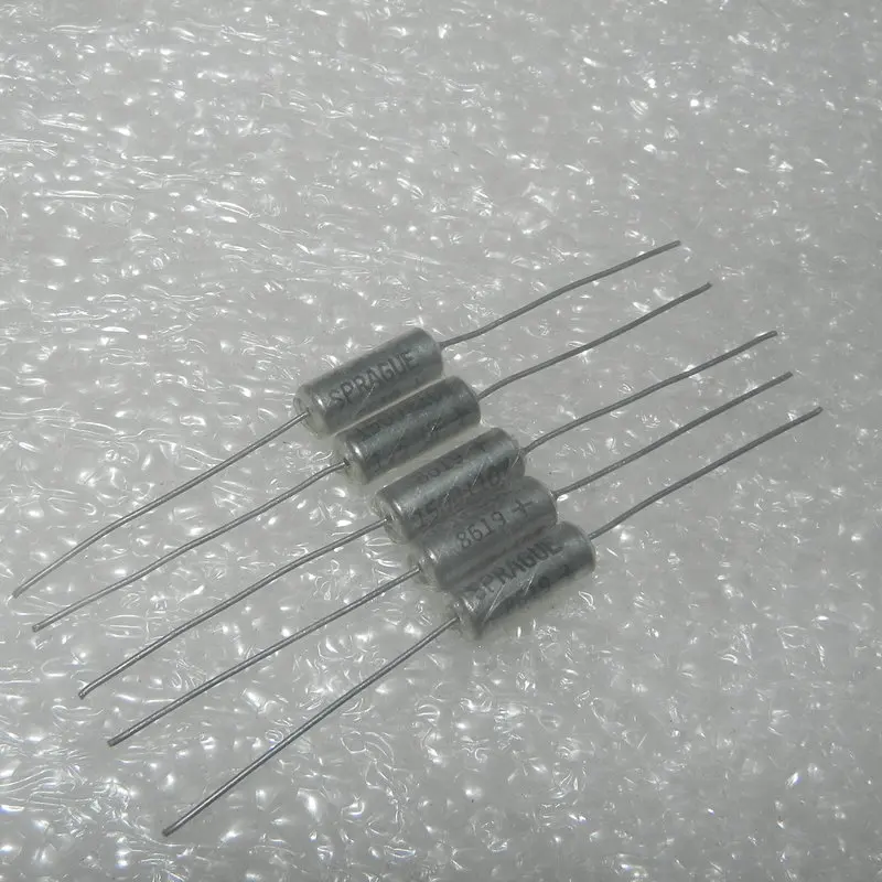 10PCS/LOT  50V 1.5UF 150D155K050A  Axial Solid Tantalum Electrolytic Capacitor