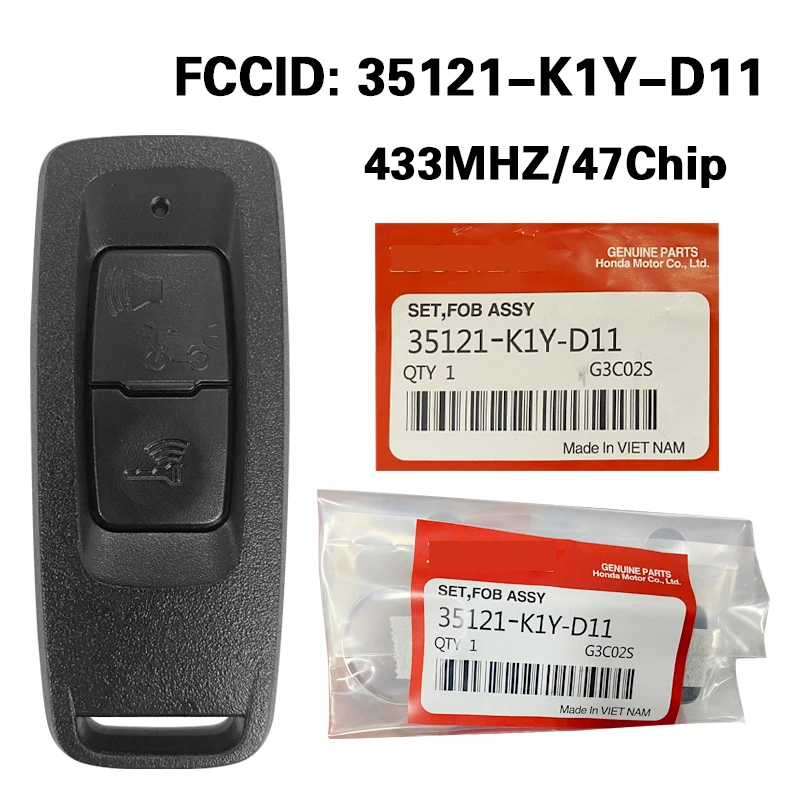 MK0020 OEM Motorcycle Key For Honda PCX 125 21-22 Smart Remote Key With 433MHZ 47chip 35121-K1Y-D11