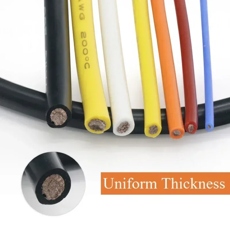 1M Heat Resistant Cable 30 28 26 24 22 20 18 16 15 14 13 12  Awg Super Soft Silicone Wire High Temperature Flexible Copper Wire image 5