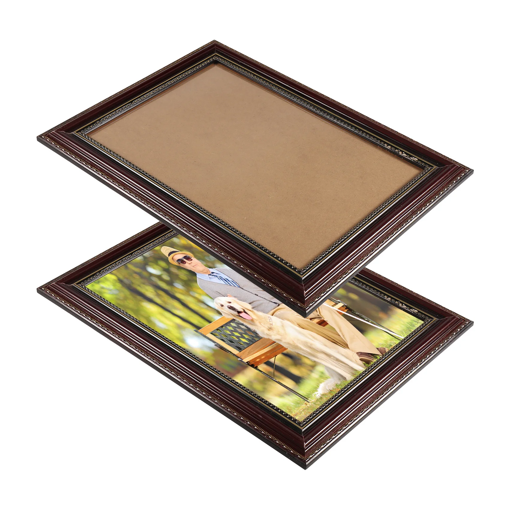 Workshop Gear 2PCS Real Wood Senior Portrait Frame A4 Wall Mounted or Tabletop Death Photo Frame Home Decorations PS Frame