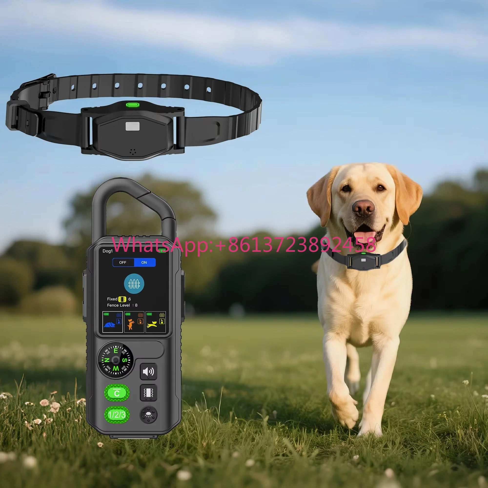 Rechargeable Electronic Wireless Dog Fence Remote Training Collar Smart Wireless Dog Fence System Collar with LED Light