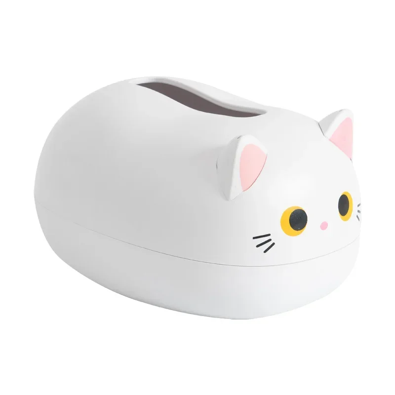 Kawaii Cat Tissue Black/White Box Pulpit Uchwyt na papier toaletowy Przechowywanie serwetek kuchennych Pojemnik na WC Styl skandynawski Dekoracja