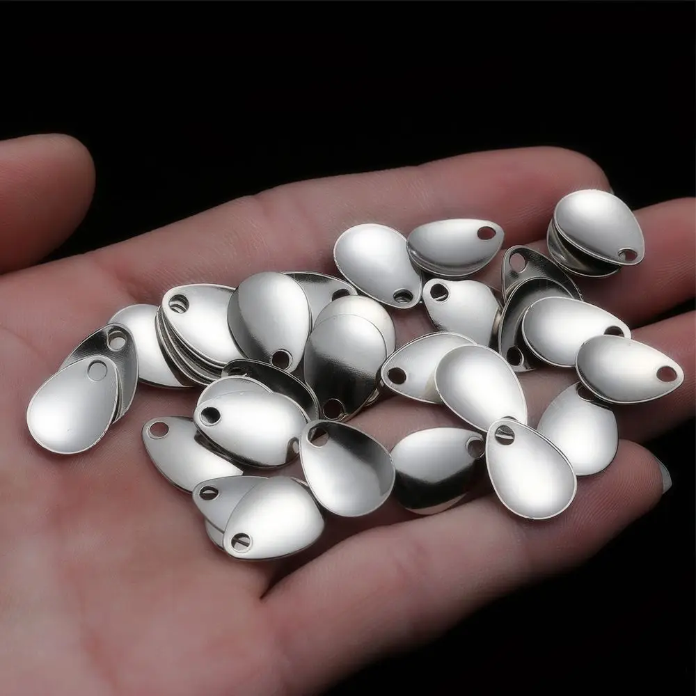 50PCS Metal Spoon Sequin Fishing Lure VIB Hard Bait Fishing Flattie Attractor Spinner Blades Lure Rotating Bait Fishing Takcle