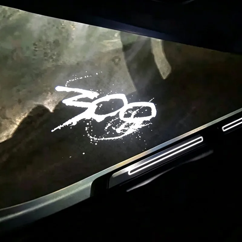 2PCS LED Car Door Interior Welcome Projector Ghost Shadow Light Bulbs Accessories For Chrysler 200 300 300C Sebring Lancia Thema