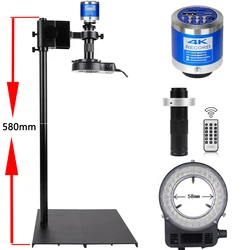 Microscopio Video 4K 48MP HDMI USB-C fotocamera per microscopio industriale obiettivo Zoom C 1-150X per l'acquisizione di immagini di riparazione di saldatura
