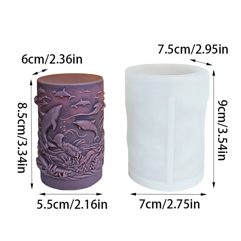3D Whale Dolphin Coral Reef Candle Silicone Mold DIY Tool Ocean Theme Home Decoration Creative Gift【Ocean Adventure】