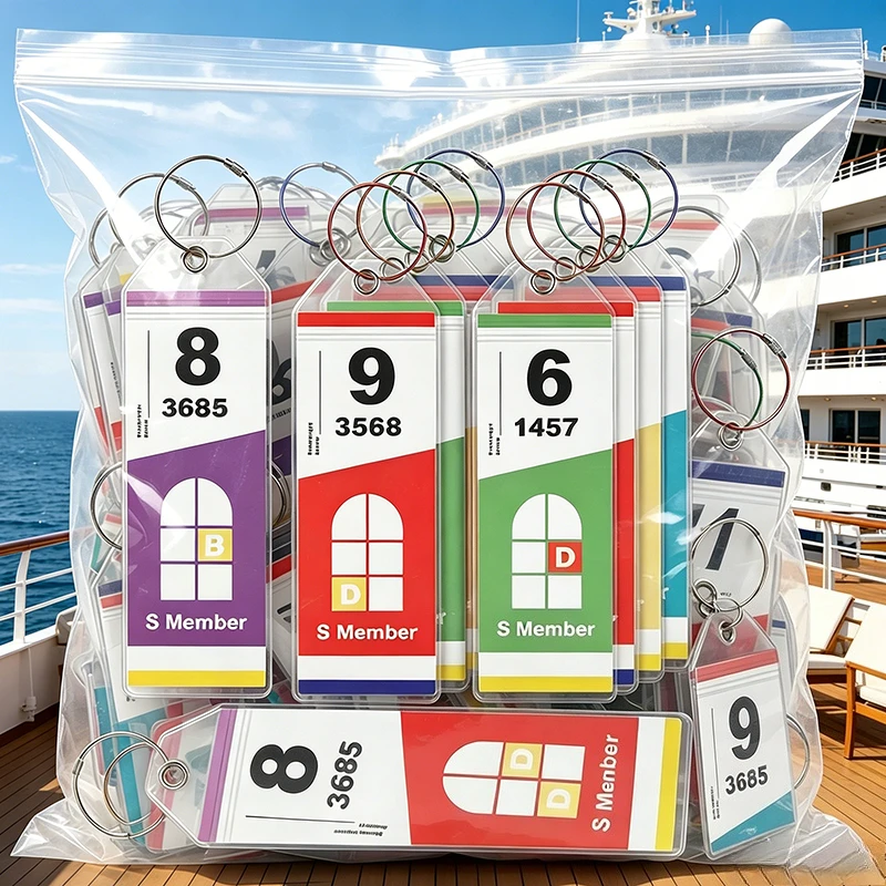 20pcs PVC Plastic Cruise Luggage Tag Holder Waterproof Zip Seal with Stainless Steel Loops for Royal Caribbean Cruise Travel