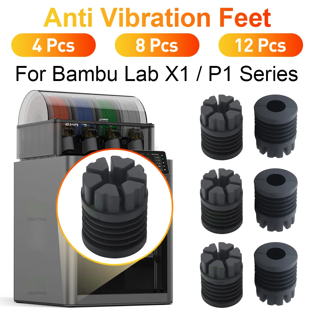 

12Pcs For Bambu Lab P1P/P1S Bamboo Upgrade Anti Vibration Feet Pad Anti slip Anti Shock Dust proof Rubber Foot Pad Bambulabs X1