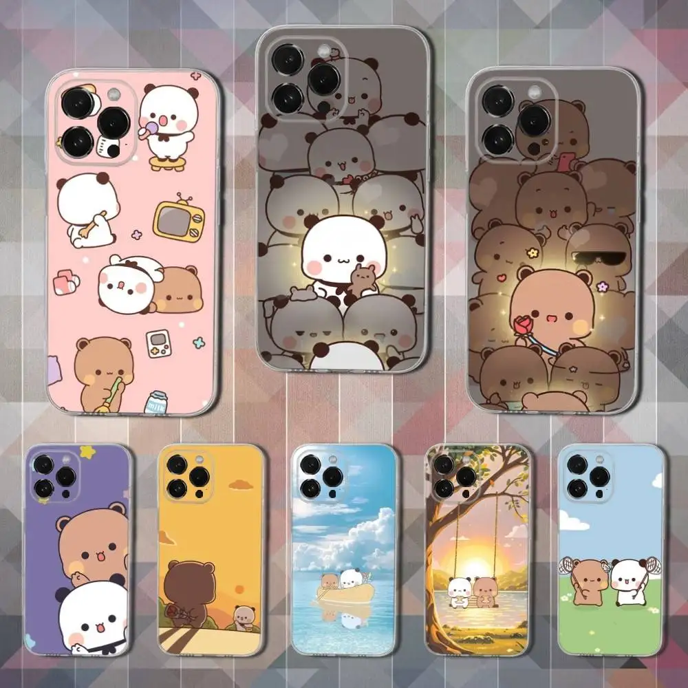 

Cute B-BuBu D-DuDu Cartoon Phone Case For iPhone 16,15,14,13,12,11 Pro,Max,Plus,X,XS,XR,SE,Mini Transparent Soft Cover