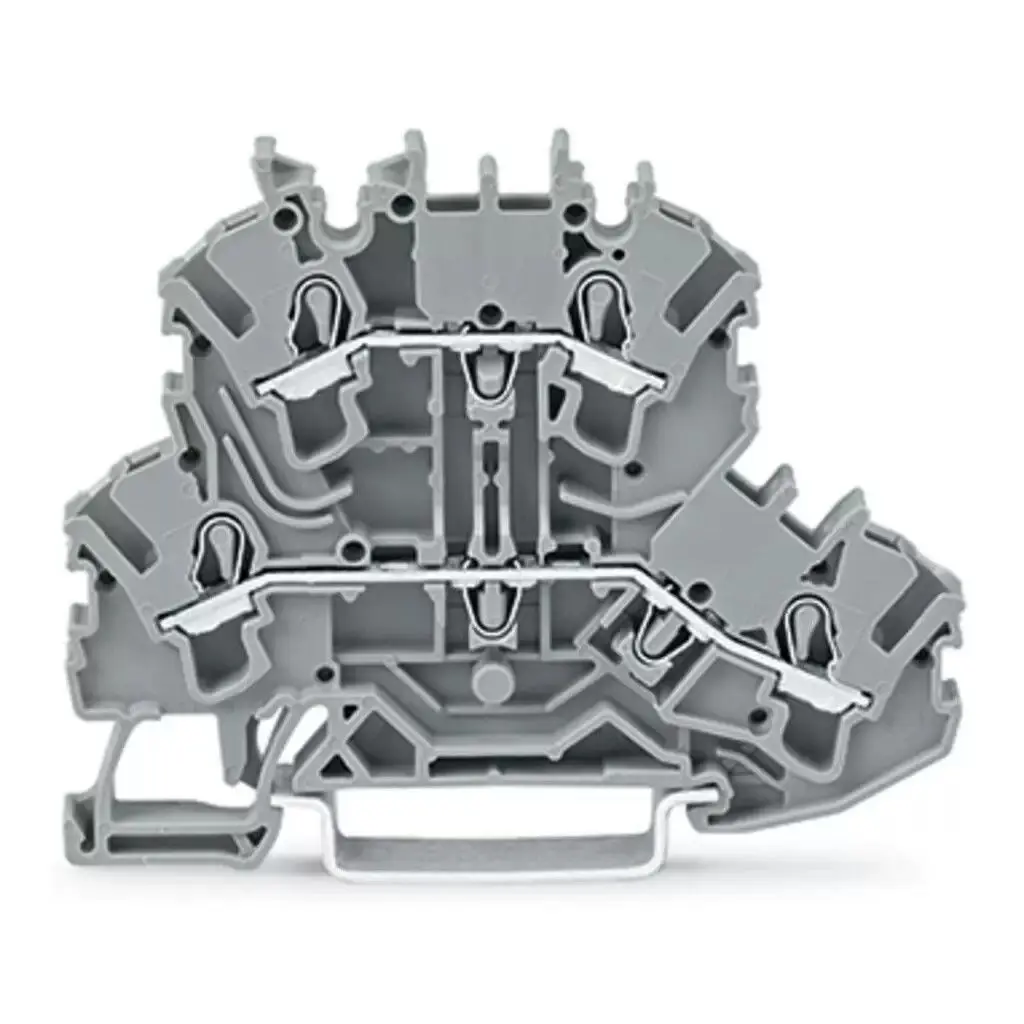 Original WAGO 2002‑2201 Double‑Deck DIN Rail Terminal Block 2.5mm² 24A 500V Push‑in Cage Clamp Feed‑through Terminal For Ex e II