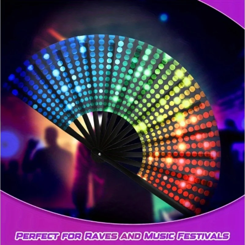 Rainbow Sequins Pride Foldable Fan Handheld Fan Folding Hand Fan for Adults Drag Queen Festival Fan Chinese